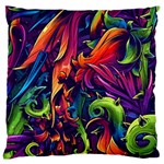 Colorful Floral Patterns, Abstract Floral Background Large Cushion Case (Two Sides)