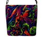 Colorful Floral Patterns, Abstract Floral Background Flap Closure Messenger Bag (L)