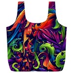 Colorful Floral Patterns, Abstract Floral Background Full Print Recycle Bag (XL)