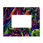 Colorful Floral Patterns, Abstract Floral Background White Tabletop Photo Frame 4 x6 