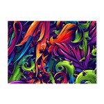 Colorful Floral Patterns, Abstract Floral Background Crystal Sticker (A4)