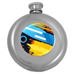 Colorful Paint Strokes Round Hip Flask (5 oz)