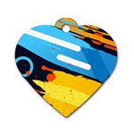 Colorful Paint Strokes Dog Tag Heart (Two Sides)