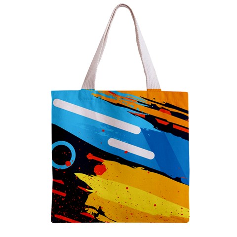 Colorful Paint Strokes Zipper Grocery Tote Bag from UrbanLoad.com Front