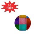 Colorful Squares, Abstract, Art, Background 1  Mini Buttons (10 pack) 