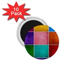Colorful Squares, Abstract, Art, Background 1.75  Magnets (10 pack) 