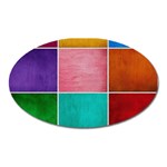 Colorful Squares, Abstract, Art, Background Oval Magnet