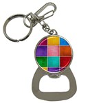Colorful Squares, Abstract, Art, Background Bottle Opener Key Chain