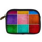 Colorful Squares, Abstract, Art, Background Digital Camera Leather Case
