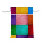 Colorful Squares, Abstract, Art, Background Lightweight Drawstring Pouch (M)