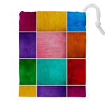 Colorful Squares, Abstract, Art, Background Drawstring Pouch (4XL)