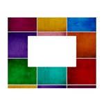 Colorful Squares, Abstract, Art, Background White Tabletop Photo Frame 4 x6 