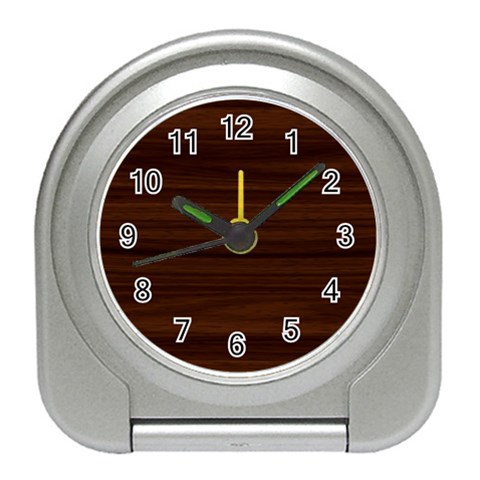 Dark Brown Wood Texture, Cherry Wood Texture, Wooden Travel Alarm Clock from UrbanLoad.com Front