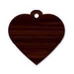 Dark Brown Wood Texture, Cherry Wood Texture, Wooden Dog Tag Heart (Two Sides)