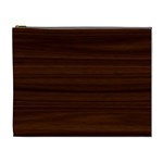 Dark Brown Wood Texture, Cherry Wood Texture, Wooden Cosmetic Bag (XL)