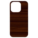 Dark Brown Wood Texture, Cherry Wood Texture, Wooden iPhone 14 Pro Black UV Print Case