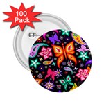 Floral Butterflies 2.25  Buttons (100 pack) 