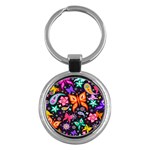 Floral Butterflies Key Chain (Round)