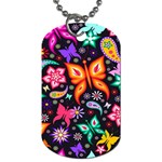 Floral Butterflies Dog Tag (One Side)