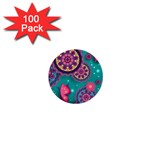 Floral Pattern, Abstract, Colorful, Flow 1  Mini Buttons (100 pack) 