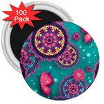 Floral Pattern, Abstract, Colorful, Flow 3  Magnets (100 pack)