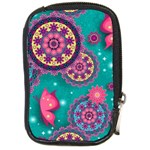 Floral Pattern, Abstract, Colorful, Flow Compact Camera Leather Case