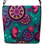 Floral Pattern, Abstract, Colorful, Flow Flap Closure Messenger Bag (S)