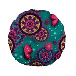 Floral Pattern, Abstract, Colorful, Flow Standard 15  Premium Flano Round Cushions