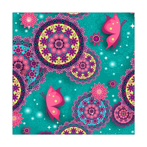Floral Pattern, Abstract, Colorful, Flow Square Tapestry (Large) from UrbanLoad.com Front