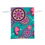 Floral Pattern, Abstract, Colorful, Flow Lightweight Drawstring Pouch (L)