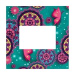 Floral Pattern, Abstract, Colorful, Flow White Box Photo Frame 4  x 6 