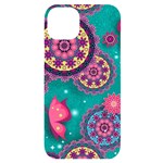 Floral Pattern, Abstract, Colorful, Flow iPhone 14 Plus Black UV Print Case
