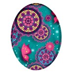 Floral Pattern, Abstract, Colorful, Flow Oval Glass Fridge Magnet (4 pack)