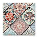 Flowers Pattern, Abstract, Art, Colorful Tile Coaster