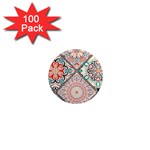 Flowers Pattern, Abstract, Art, Colorful 1  Mini Magnets (100 pack) 