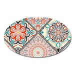 Flowers Pattern, Abstract, Art, Colorful Oval Magnet