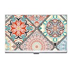 Flowers Pattern, Abstract, Art, Colorful Business Card Holder