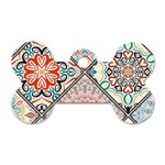 Flowers Pattern, Abstract, Art, Colorful Dog Tag Bone (One Side)