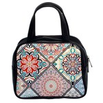 Flowers Pattern, Abstract, Art, Colorful Classic Handbag (Two Sides)