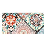 Flowers Pattern, Abstract, Art, Colorful Satin Shawl 45  x 80 
