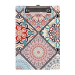 Flowers Pattern, Abstract, Art, Colorful A5 Acrylic Clipboard