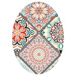 Flowers Pattern, Abstract, Art, Colorful UV Print Acrylic Ornament Oval