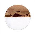 Majestic Clouds Landscape Classic Marble Wood Coaster (Round) 