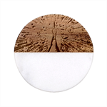 Peacock Feather Bird Peafowl Classic Marble Wood Coaster (Round) 