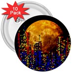 Skyline Frankfurt Abstract Moon 3  Buttons (10 pack) 