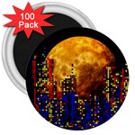 Skyline Frankfurt Abstract Moon 3  Magnets (100 pack)