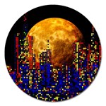 Skyline Frankfurt Abstract Moon Magnet 5  (Round)