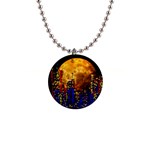 Skyline Frankfurt Abstract Moon 1  Button Necklace