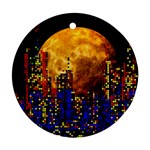 Skyline Frankfurt Abstract Moon Round Ornament (Two Sides)