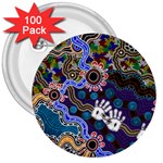 Authentic Aboriginal Art - Discovering Your Dreams 3  Buttons (100 pack) 